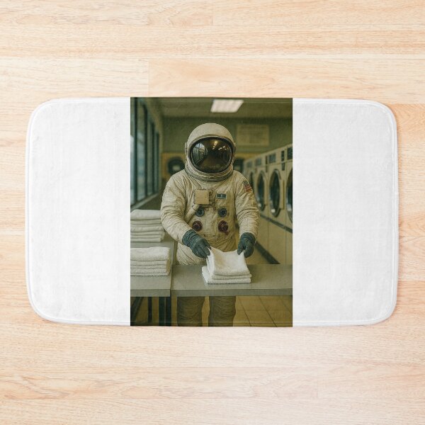 Item preview, Astronaut Folding Towels in a Laundromat  designed and sold by Halifaxartguy.