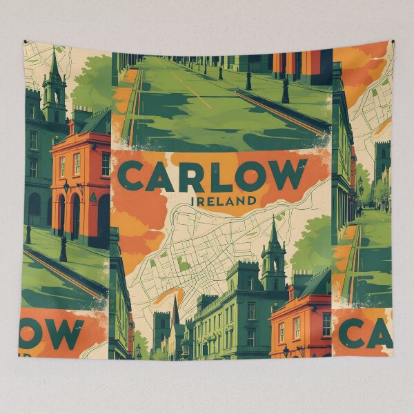 Item preview, Carlow Ireland 1950s Vintage Travel Tourism designed and sold by TravelersGems.