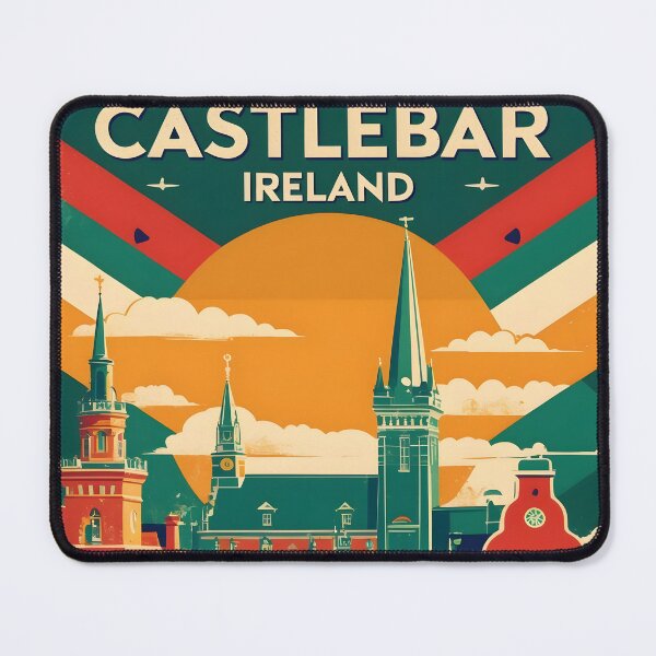 Item preview, Castlebar Ireland 1950s Vintage Travel Tourism designed and sold by TravelersGems.