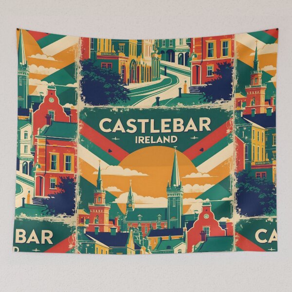 Item preview, Castlebar Ireland 1950s Vintage Travel Tourism designed and sold by TravelersGems.