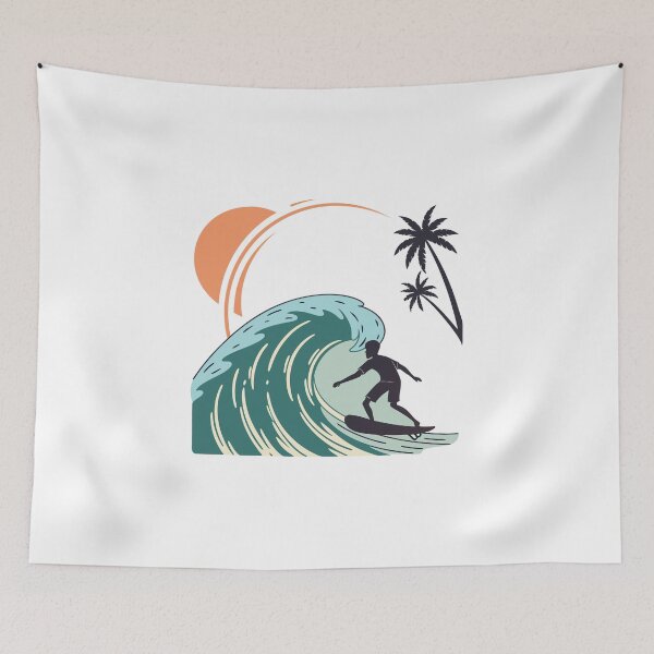 Item preview, Silhouette Surfer Riding Illustration designed and sold by AL AMIN.