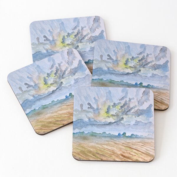 Item preview, Morning mist over the fields on the Baltic Sea designed and sold by MTSKunst.