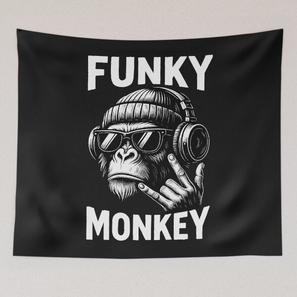 Item preview, Funky Monkey Cool Headphones Art designed and sold by ArtLabCreations.