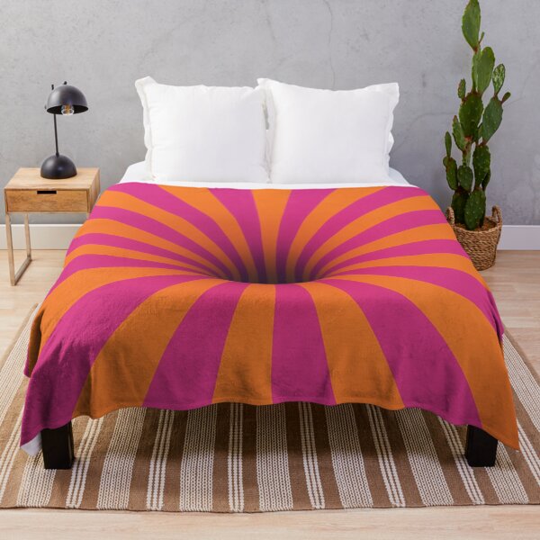 Item preview, Psychedelic Vortex Optical Illusion Spiral - Orange Magenta Radial Tunnel Art designed and sold by AnTartstudios.