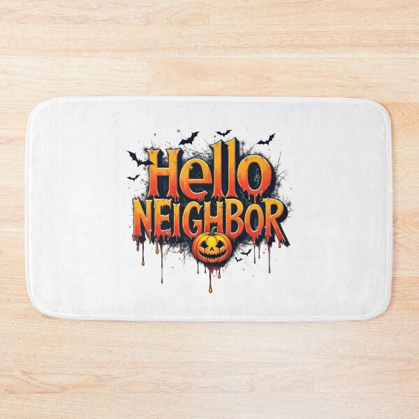 Item preview, Hello Neighbor Halloween T-Shirt | Creepy Dripping Letters & Pumpkin Horror Design designed and sold by relso.