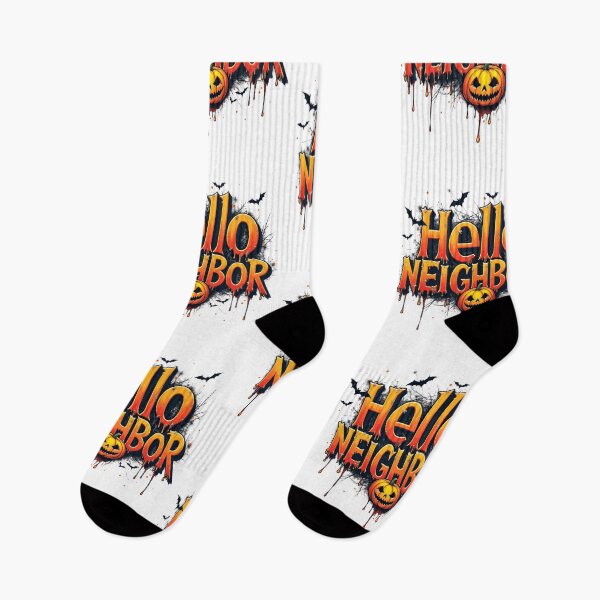 Item preview, Hello Neighbor Halloween T-Shirt | Creepy Dripping Letters & Pumpkin Horror Design designed and sold by relso.