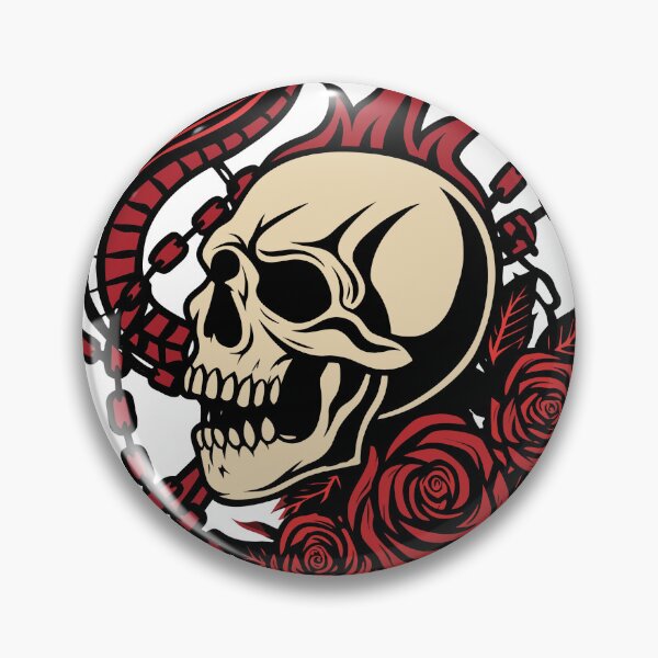 Item preview, Snakes Rose Flaming Skull Illustration designed and sold by AL AMIN.