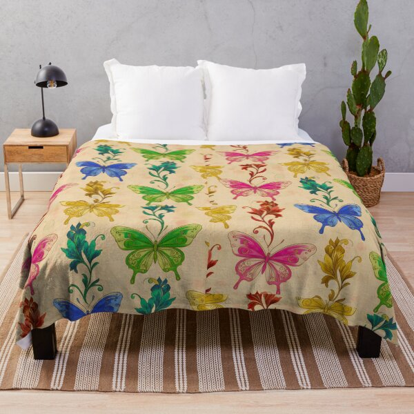 Item preview, COLORFUL BUTTERFLIES WALLPAPER PATTERN designed and sold by infinitearte.