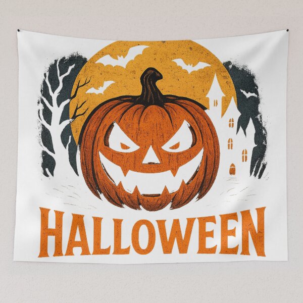 Item preview, Evil Grinning Pumpkin | Spooky Halloween Night Illustration designed and sold by techtrinket.