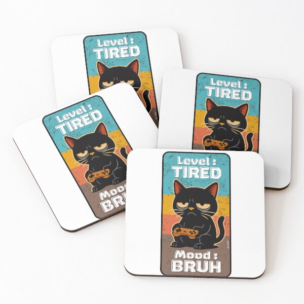 Item preview, Level Tired Mood Bruh Gamer Cat Retro Graphic designed and sold by TAKATAKATOUM.