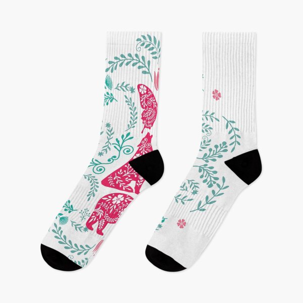 Item preview, A scandi inspired design of a butterfly, wolf and bear with Scandinavian style foliage designed and sold by Hillary Holt.