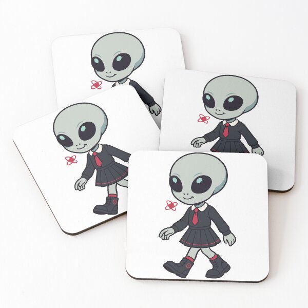 Item preview, Punk Alien Girl – Cute Cosmic Rebel in School Uniform designed and sold by Weasel Graphix.