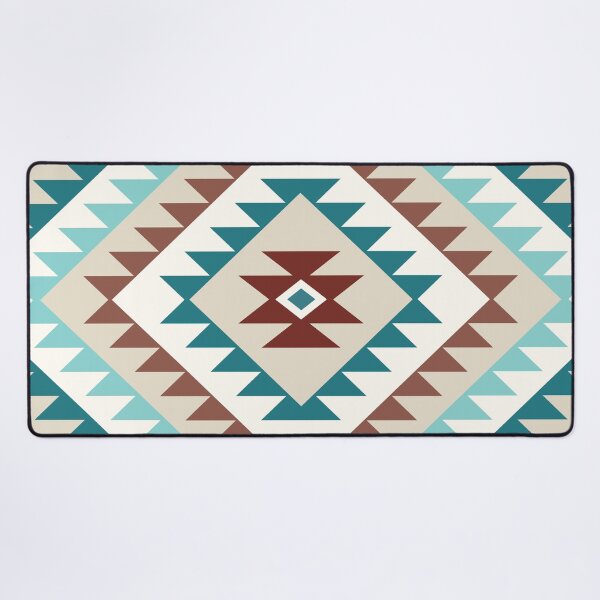 Item preview, Aztec Motif Diamond Teals Creams Browns designed and sold by NataliePaskell.