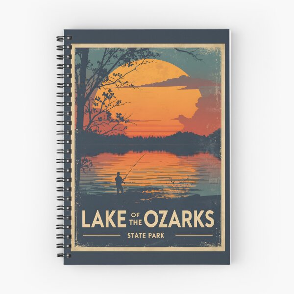 Item preview, Ilustración de viaje vintage del Parque Estatal del Lago de los Ozarks, Misuri designed and sold by GoodOldVintage.