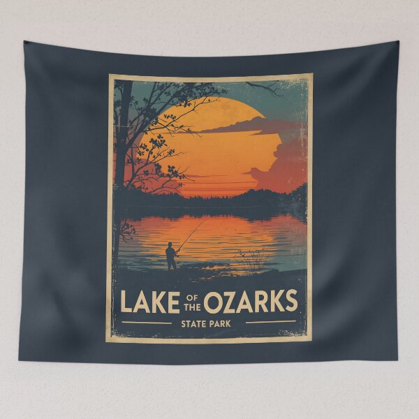 Item preview, A Vintage Travel Illustration of Lake of the Ozarks State Park - Missouri  designed and sold by GoodOldVintage.