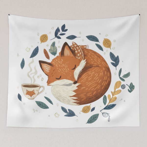Item preview, Cute Sleeping Fox for Cozy Autumn Relaxation designed and sold by OhUTees.