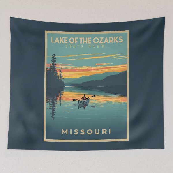 Item preview, A Vintage Travel Illustration of Lake of the Ozarks State Park - Missouri  designed and sold by GoodOldVintage.