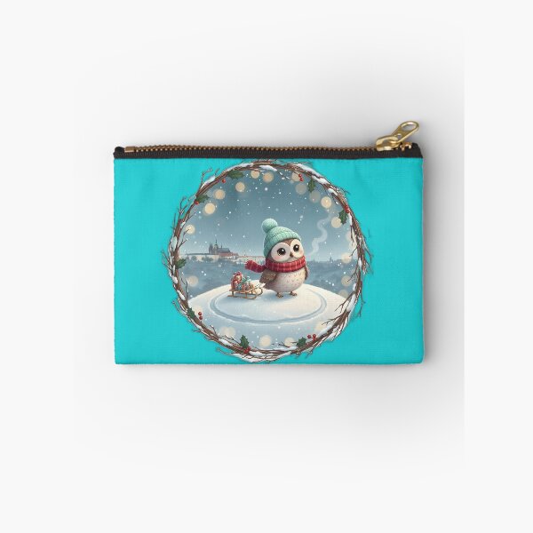 Item preview, Kawaii Owl Sledding • Letná Park Prague Castle Winter designed and sold by FixwellStudio.