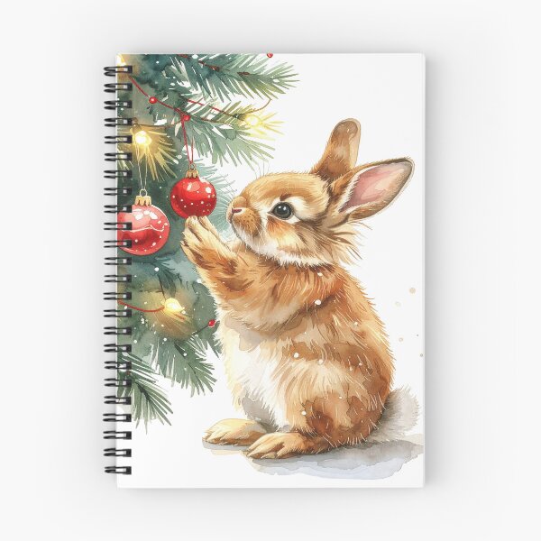 Item preview, Brown lionhead rabbit stands under the Christmas tree, Christmas tree ball designed and sold by LiskoDesign.
