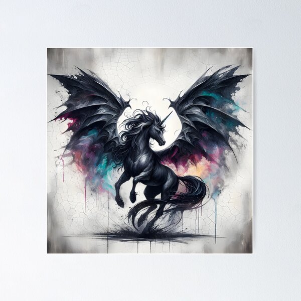 Item preview, Black Alicorn, Ai Generated Art  designed and sold by ACC .