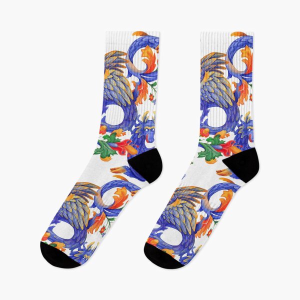 Item preview, Floral Dragon – Whimsical Medieval Watercolor designed and sold by Ekaterina Glazkova.