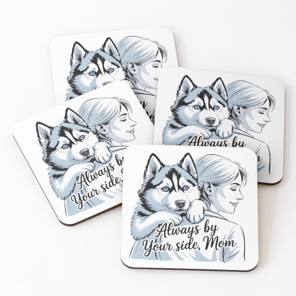Item preview, Husky's Affection Text 'Always by your side, Mom'. designed and sold by Tong4130.