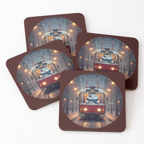 Item preview, Kawaii Owl Sledding • Letná Park Prague Castle Winter designed and sold by FixwellStudio.