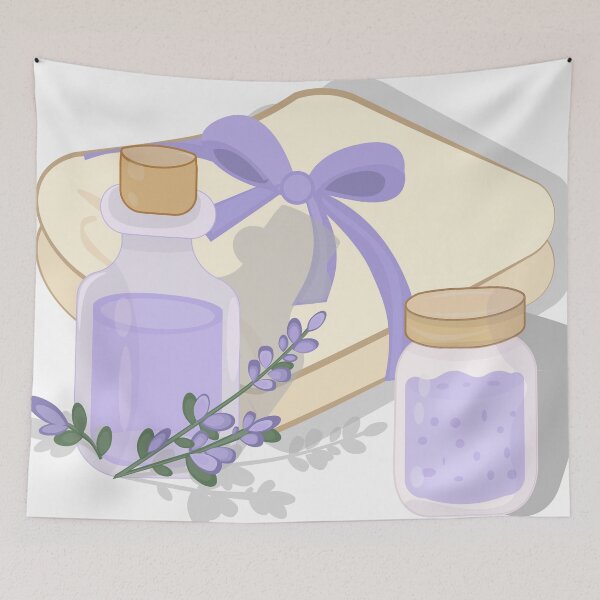 Item preview, Lavender Spa Essentials — Bottles, Towel and Flowers designed and sold by CheriTanya.
