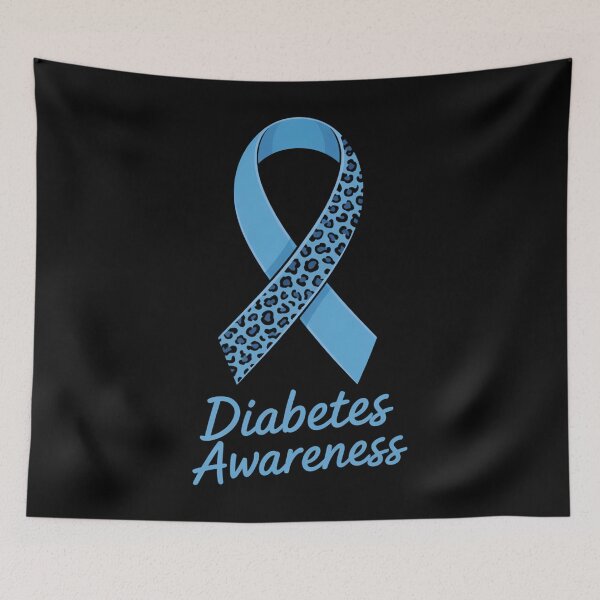 Item preview, In November We Wear Blue Diabetes Awareness Leopard Ribbon designed and sold by WalshDrawnLaugh.