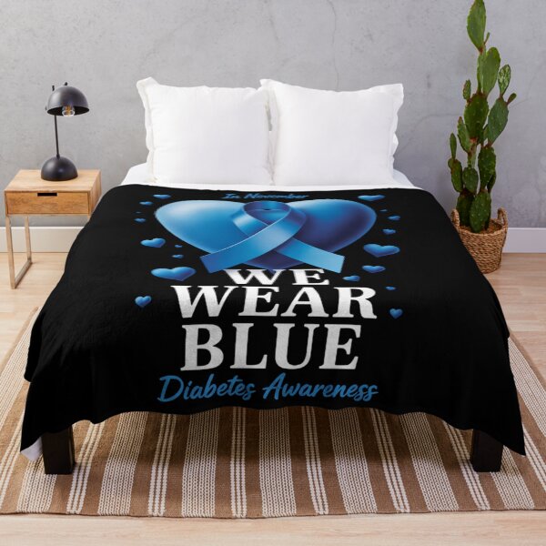 Item preview, In November We Wear Blue Diabetes Awareness Ribbon Heart designed and sold by WalshDrawnLaugh.