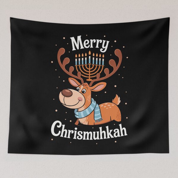Item preview, Merry Christmas Hanukkah Reindeer designed and sold by WalshDrawnLaugh.