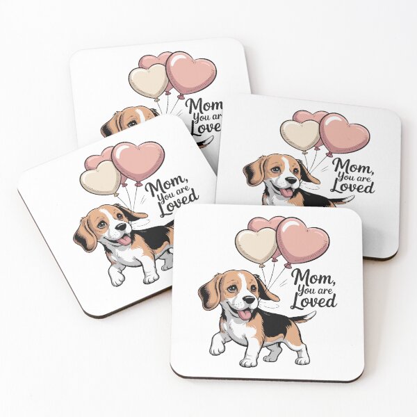 Item preview, Beagle with Hearts Text 'Mom, you are loved'.  designed and sold by Tong4130.