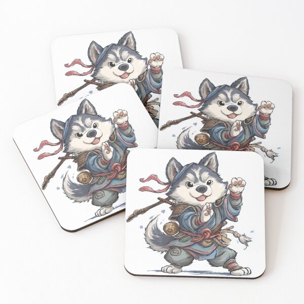 Item preview, Kung Fu Husky – Playful Martial Arts Warrior Dog Illustration designed and sold by DTDSEverything.