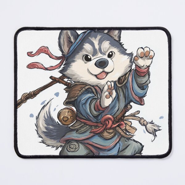 Item preview, Kung Fu Husky – Playful Martial Arts Warrior Dog Illustration designed and sold by DTDSEverything.