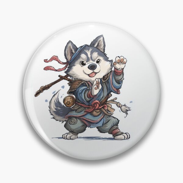 Item preview, Kung Fu Husky – Playful Martial Arts Warrior Dog Illustration designed and sold by DTDSEverything.