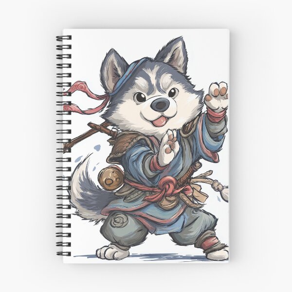 Item preview, Kung Fu Husky – Playful Martial Arts Warrior Dog Illustration designed and sold by DTDSEverything.