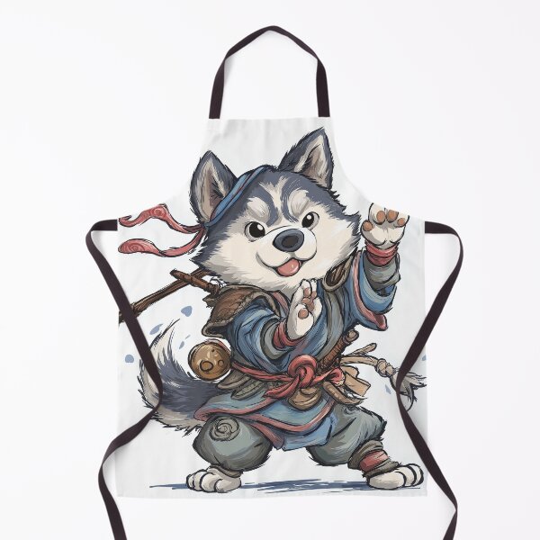 Item preview, Kung Fu Husky – Playful Martial Arts Warrior Dog Illustration designed and sold by DTDSEverything.