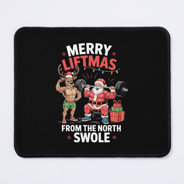 Item preview, Merry Xmas Muscle Santa Weightlifting designed and sold by WalshDrawnLaugh.