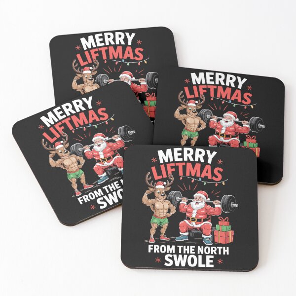 Item preview, Merry Xmas Muscle Santa Weightlifting designed and sold by WalshDrawnLaugh.