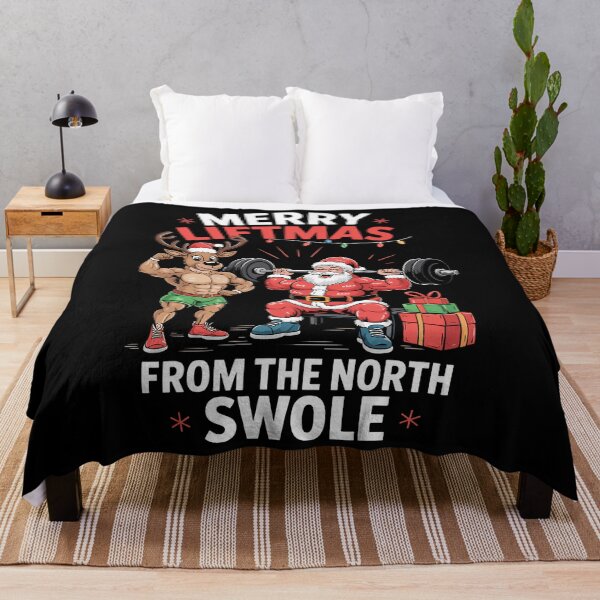 Item preview, Merry Xmas Muscle Santa Weightlifting designed and sold by WalshDrawnLaugh.