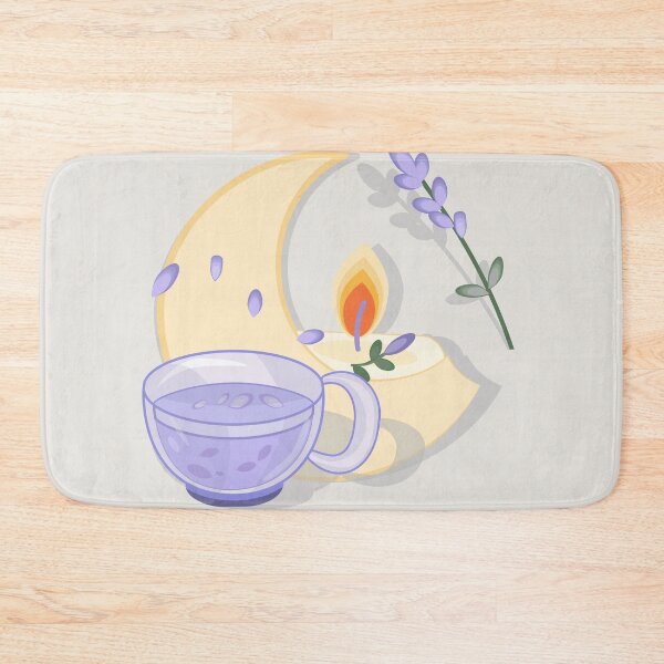 Item preview, Moon Candle and Lavender Tea — Cozy Night Illustration designed and sold by CheriTanya.