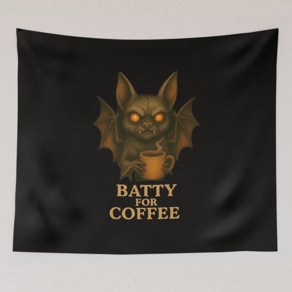 Item preview, Funny Bat Coffee Art – Gifts for Halloween Lovers designed and sold by Morna123.