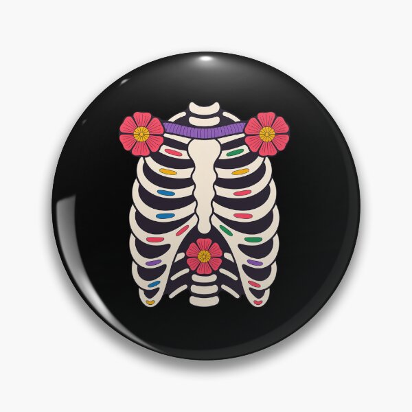 Item preview, Dia-de-Los-Muertos Floral Skeleton Rib Cage Day-of-The-Dead designed and sold by HaileyRobel.