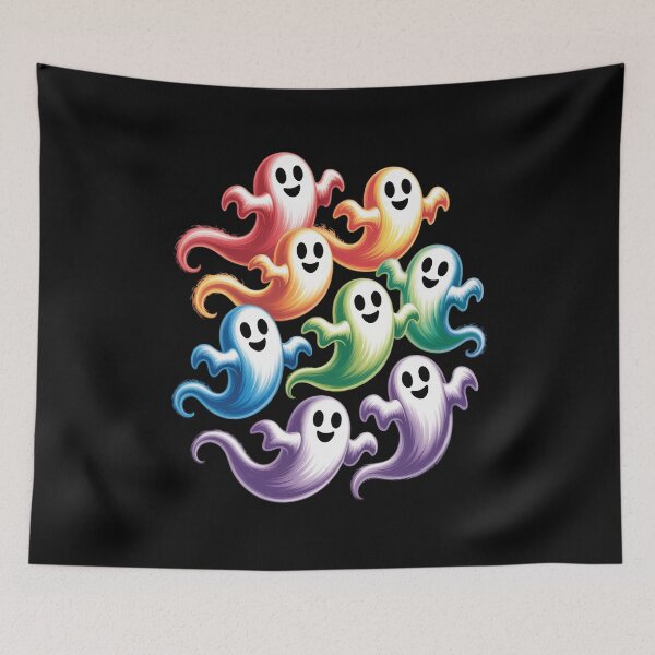 Item preview, Cute LGBTQ Ghost LGBT Halloween Ghost Rainbow Gay Pride designed and sold by AmparoBoyle.