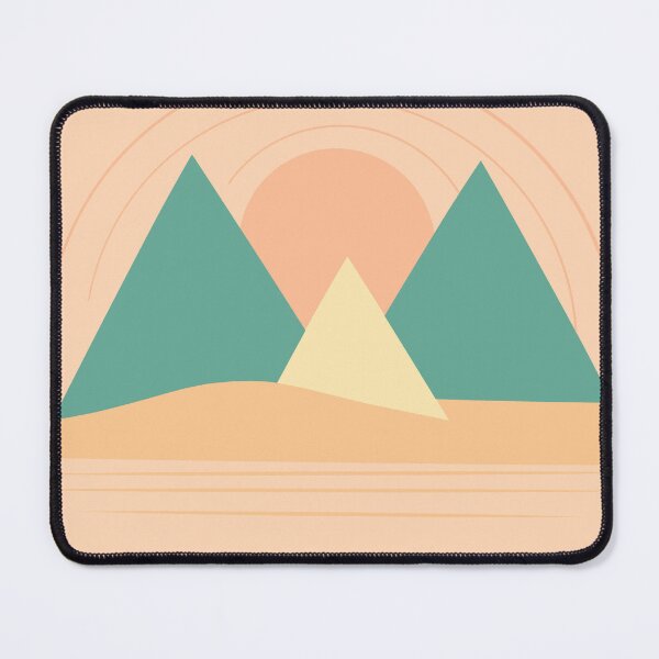 Item preview, Minimalist Geometric Sunrise with Triangular Mountains designed and sold by The Eva Creation .