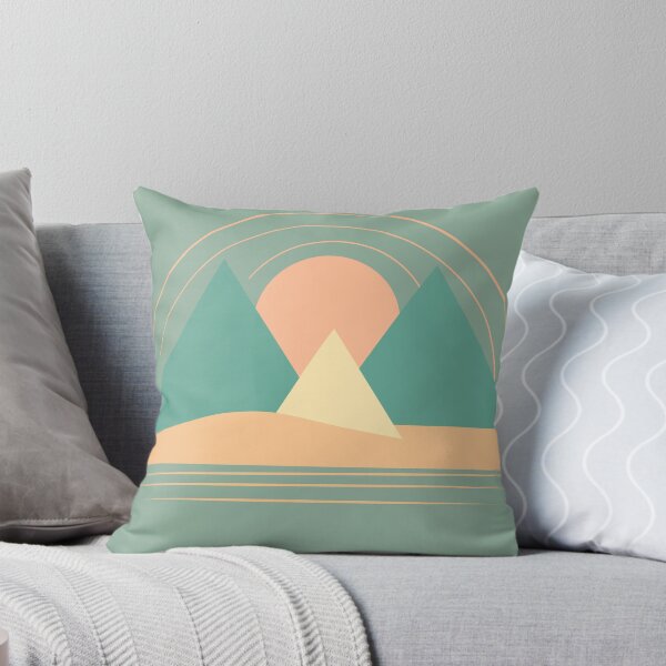 Item preview, Minimalist Geometric Sunrise with Triangular Mountains designed and sold by The Eva Creation .