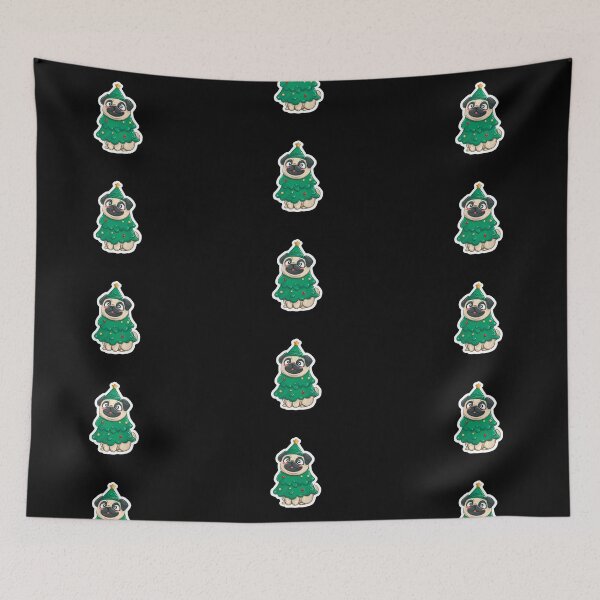 Item preview, Small Cute Pug Dressed As Christmas Tree Desing designed and sold by kndzxf.