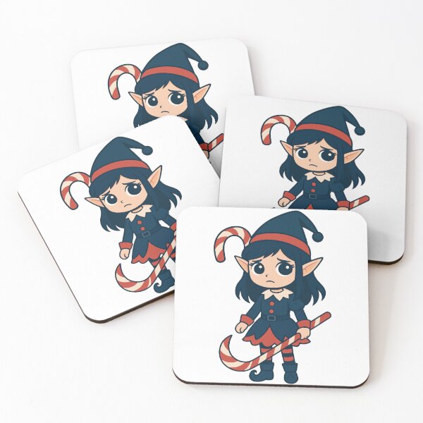Item preview, Goth Elf with Candy Cane – Creepy Cute Christmas Vector designed and sold by Weasel Graphix.