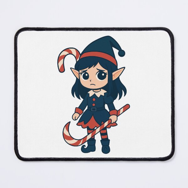 Item preview, Goth Elf with Candy Cane – Creepy Cute Christmas Vector designed and sold by Weasel Graphix.