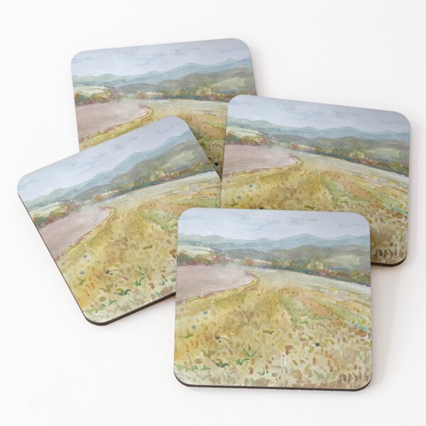 Item preview, Minimalist Earth Tones Vintage Watercolor Landscape Print designed and sold by RBCTk.